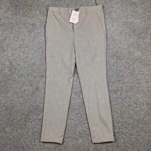 H&M Skinny Fit Cropped Casual Dress Pants Womens 31x28 Gray Chino‎ NWT
